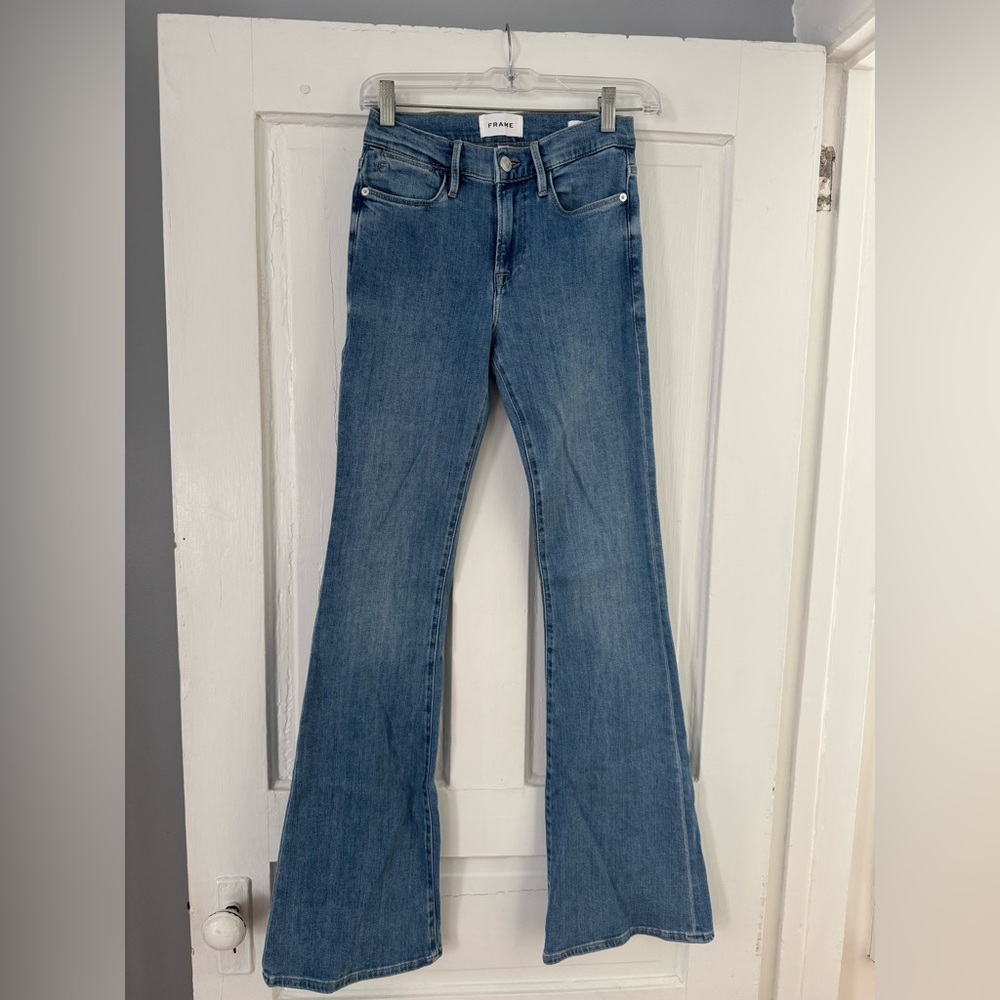 Frame Denim Women's Le High Flare Jeans in Medium Blue NWOT